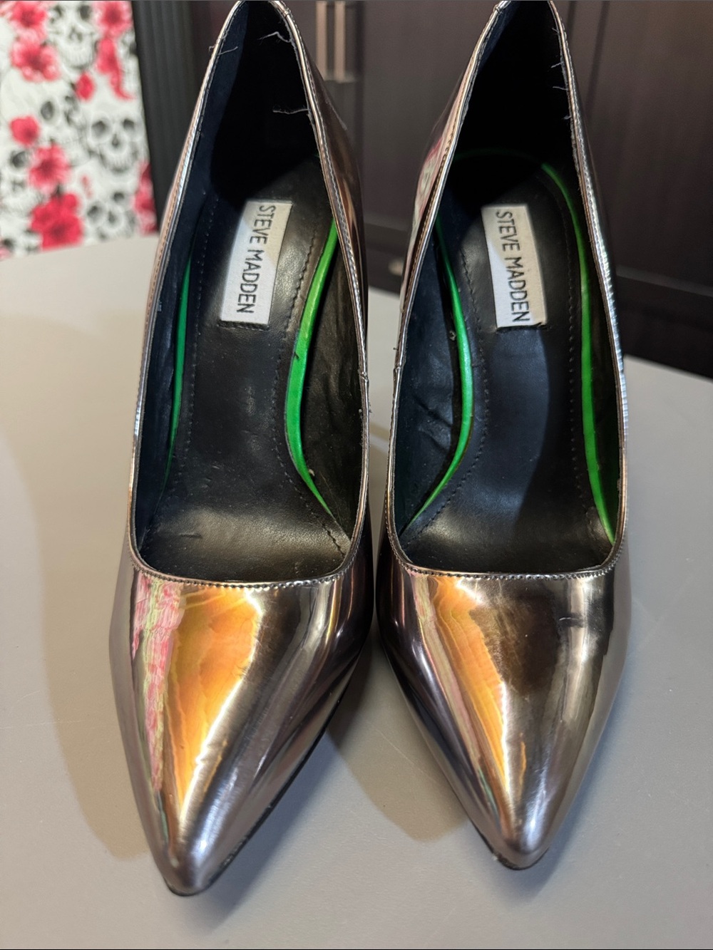 Steve Madden Iridescent Metallic Pointed-Toe Pumps
